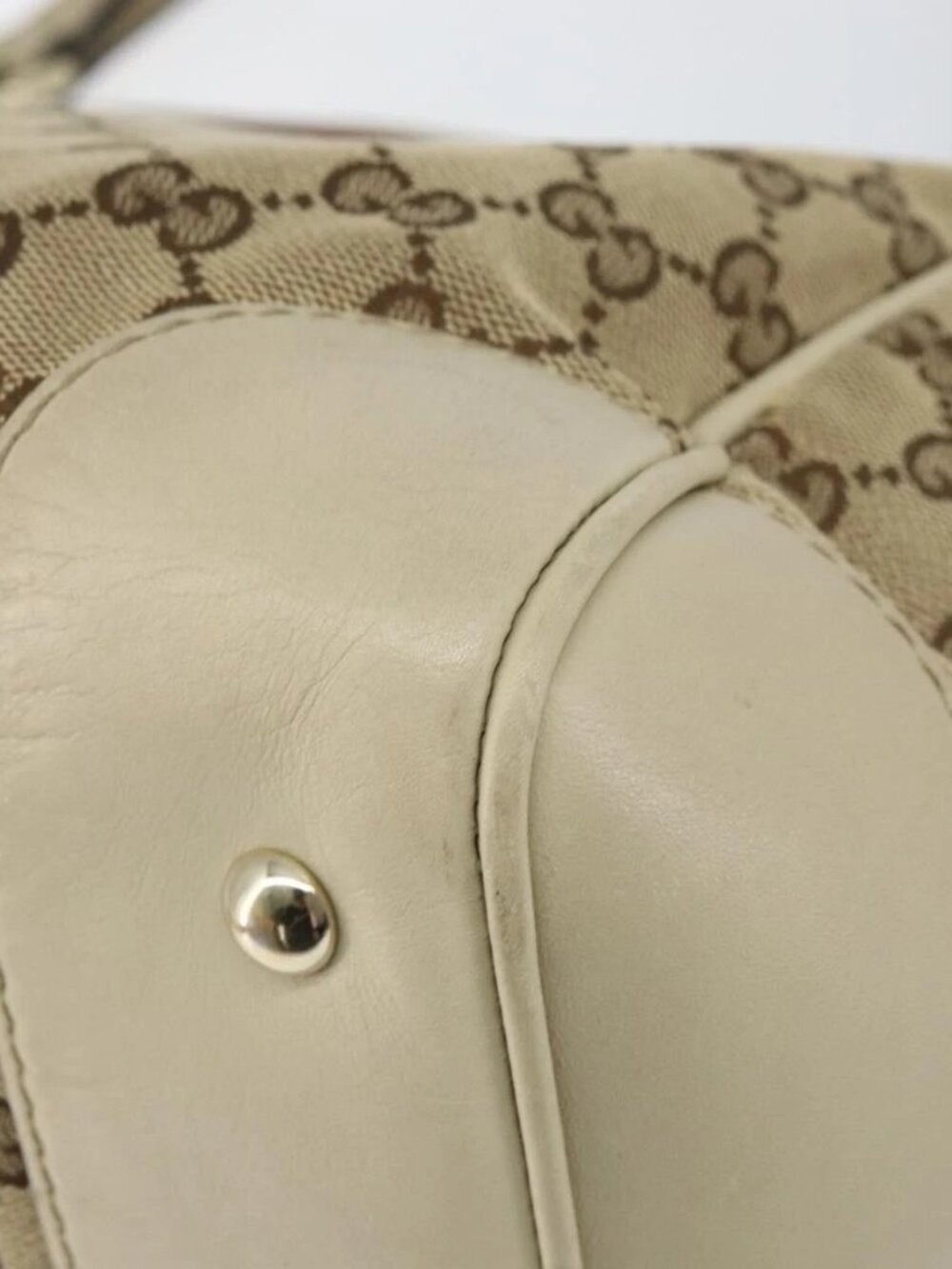 GUCCI GG Canvas Web Sherry Line Mayfair Tote Bag Beige Red 257061 Auth ep12533 - Picture 4 of 16